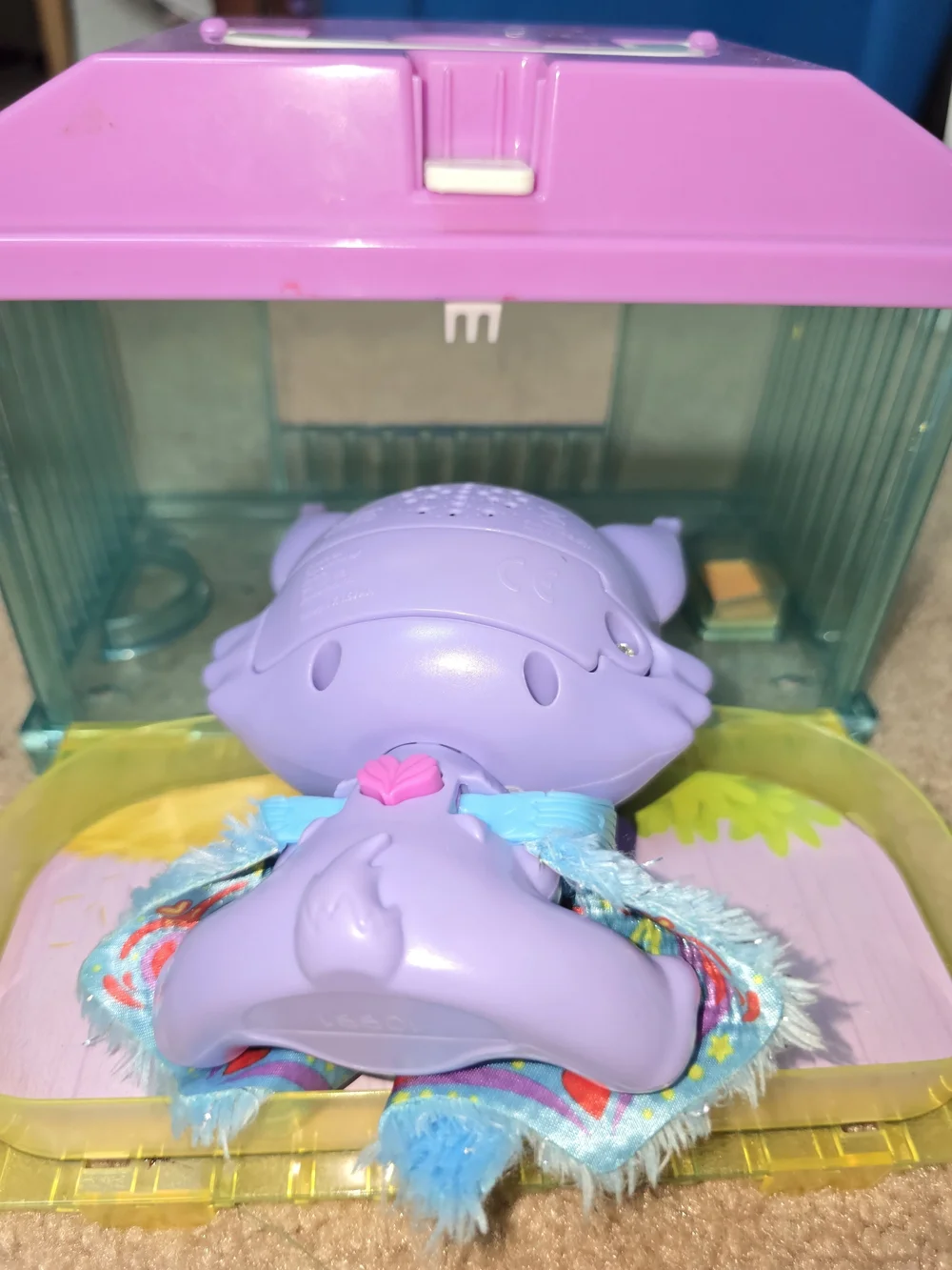FurReal Pet Flitter Kitten Interactive Toy Lights Up Works & Carrier